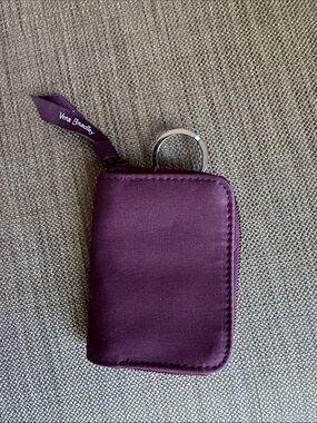 Vera Bradley Plum Zip Around Key Pouch with Key Ring